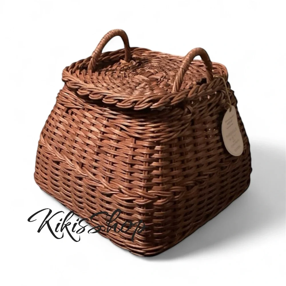 Square Rattan Basket Dark Brown from Threshold™ designed with Studio McGee